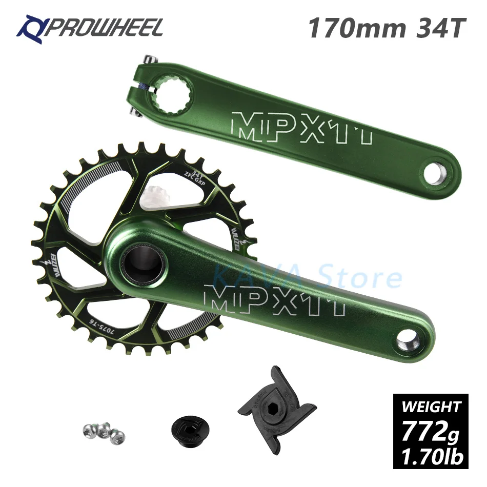 170mm Green 34T MTB велосипед кривошипно костюм звездочки 170 мм горный велосипед звездочка цепной передачи узкая широкая цепь из колец цепь 30/32/34/36/38T передняя Звездочка для SRAM GXP XX1 X9 модными принтами XO - Цвет: 170mm Green 34T