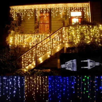 

Curtain Icicle Led String Lights 220V 5m Droop 0.4-0.5-0.6m Fairy Lights for eaves, garden, balcony ,Chritmas Decoration