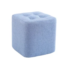 Ткань диван стул домашний стул творческий модный табурет полка из цельной древесины взрослых Гостиная Кофе стол стул квадратный