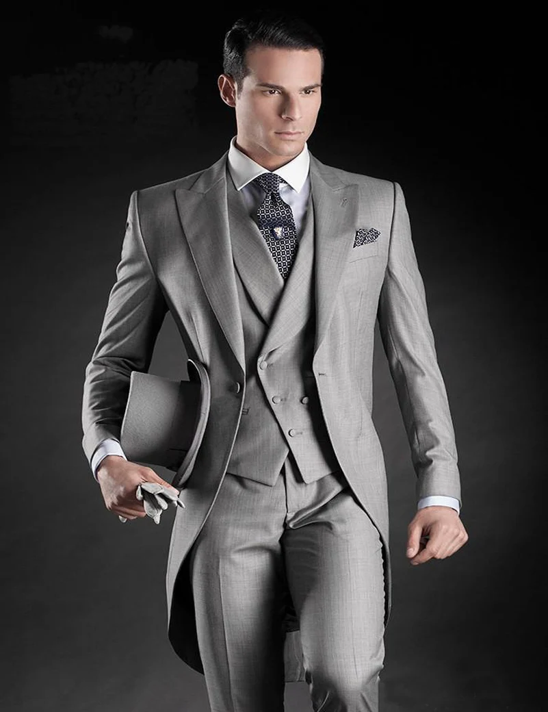 2017 Nuovo Arrivo Picco Risvolto Grigio Frac Haut Smoking Dello Sposo uomo  Vestito Da Cerimonia Nuziale Prom Abiti Abbigliamento (Jacket + pants +  vest) 8191|vest suit|vest costumevest buckle - AliExpress