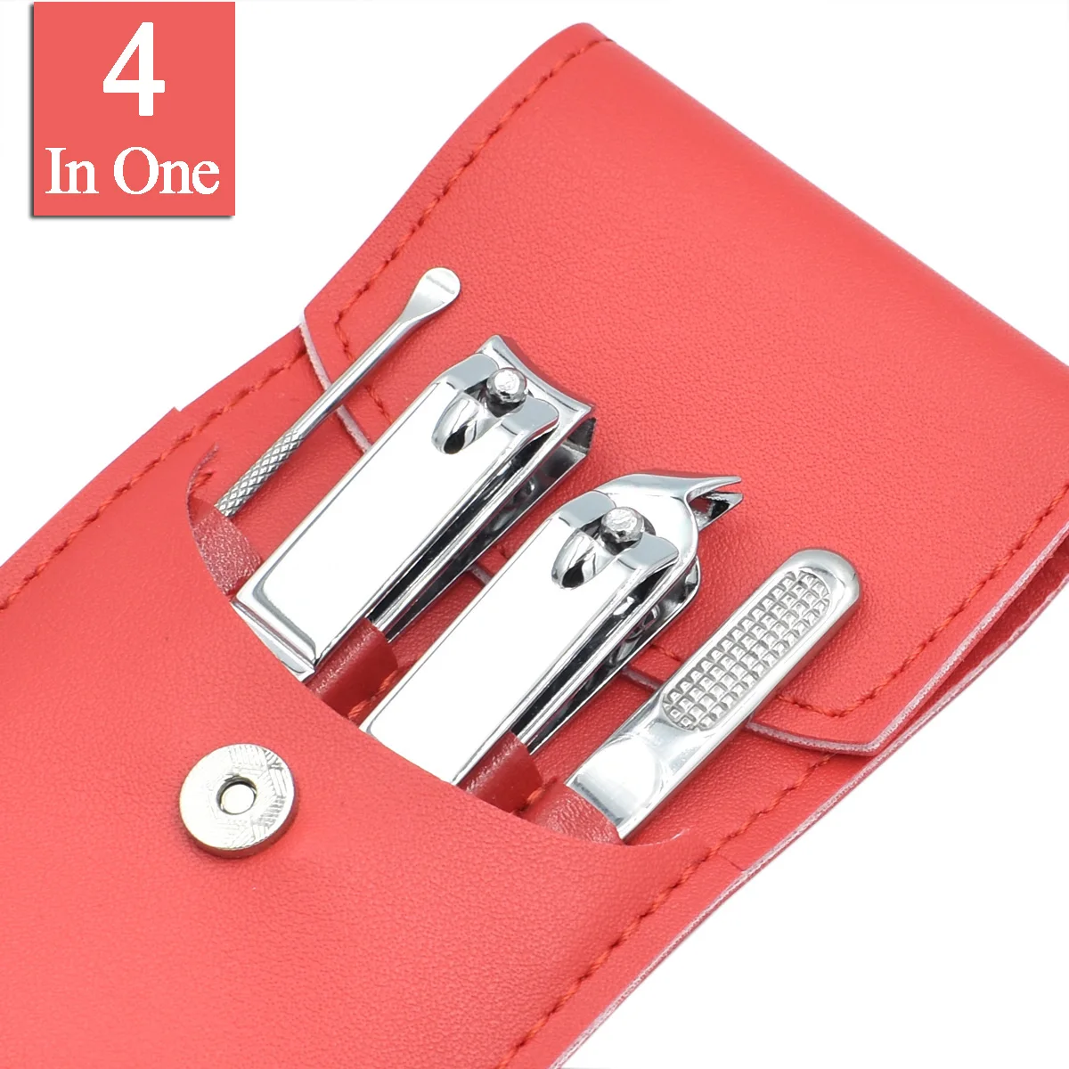 

New Nail Clipper Set With Nail file Ear pick Trimmer With Red Case Manicure Set Pedicure Kit Cuticle Nippers For Women Men