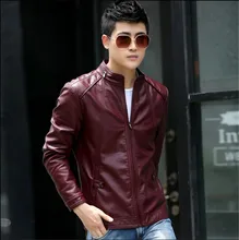 Plus size men’s leather clothing 2016 new Stand collar leather jacket men short slim motorcycle leather coat men outerwear black