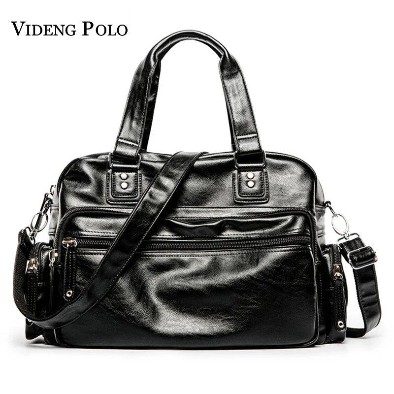

VIDENG POLO Brand Men's Messenger Bags High Quality Leather Vintage Handbags Mens Satchel Shoulder Bag Large Capacity Travel Bag
