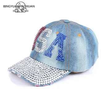 

BINGYUANHAOXUAN Adjust Size Couple Tongue Cap Hip Hop Letter Cap Autumn And Winter Style Men Diamond Worn Cowboy Baseball Cap