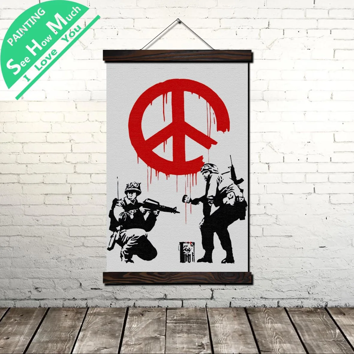

Don't War Soldiers Red Scroll Painting Canvas Vintage Poster and Prints Wall Art Pictures Bedroom Farmhouse Decoration