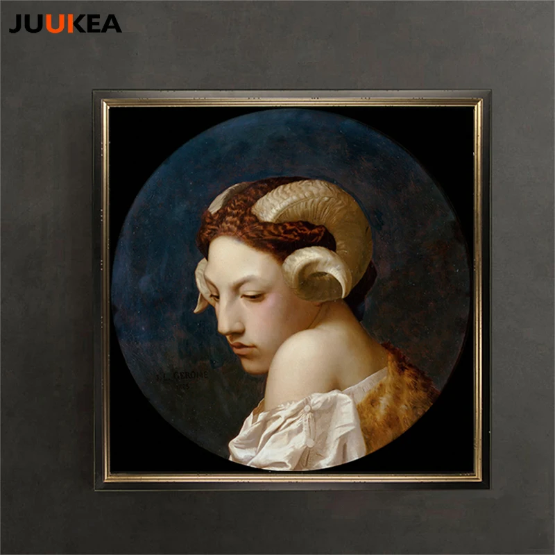 

Bacchante Orcish Myth Arcadia Renaissance by Artist Jean Leon Gerome, Classic Oil Painting Print On Canvas Wall Decor Home Decor
