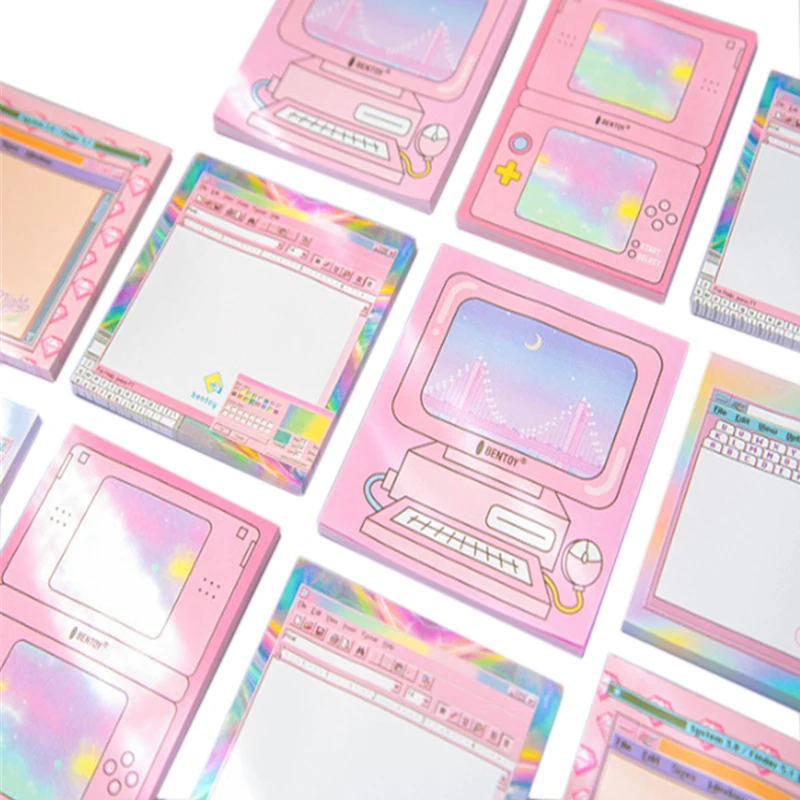 

10packs/lot cute colorful computer design paper sticky memo pad notepad stationery papeleria school supplies escolar