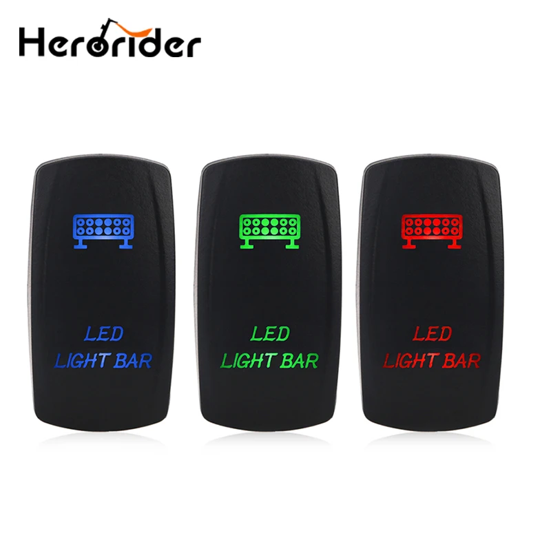 

12V 24V LED Light Bar Toggle Rocker Switch SPST ON-OFF 5 Pin Blue/Red/Green for Car Boat Truck Universal