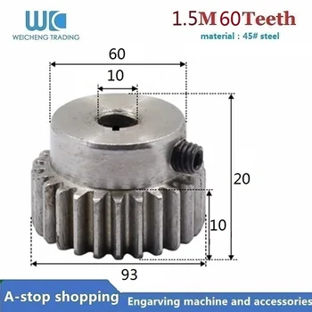 

1.5M 60Teeth 10mm Spur Gear pinion 1.5M 60Teeth Mod 1.5 Bore 10mm Right Teeth major gear cnc gear rack transmission