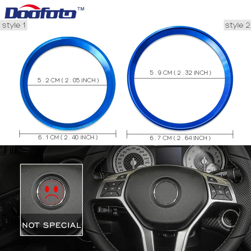 Car Steering Wheel Trim Ring Center Decoration Accessories Cover Styling For Mercedes Benz GLE CLA W203 W204 W205 Circle car interior accessories