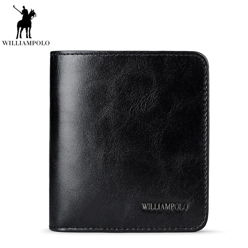 

Williampolo Cow Leather Designer Genuine Leather Luxury Men Slim Thin Wallet Male Small Purse Credit Card Dollar Price PL206