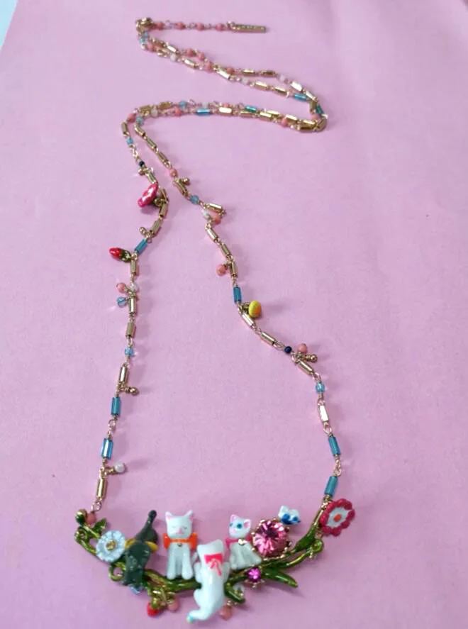 CSxjd роскошные женские ювелирные изделия Эмаль Глазурь цветок ожерелье