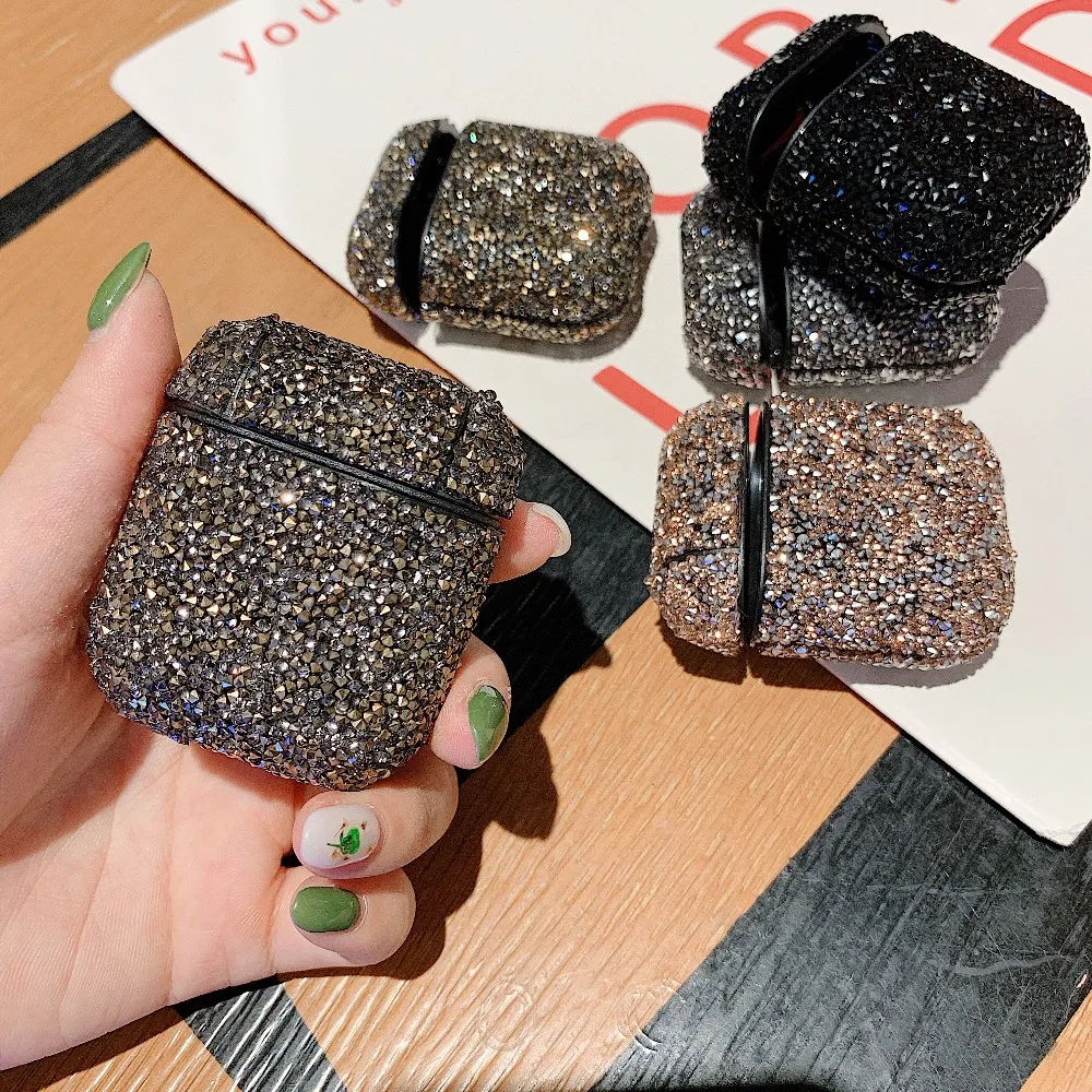 Shiny Rhinestone Case For Apple Airpods Bluetooth Wireless Earphone Korean Bling Powder Case For Airpods Cover Charging Box Case (15)