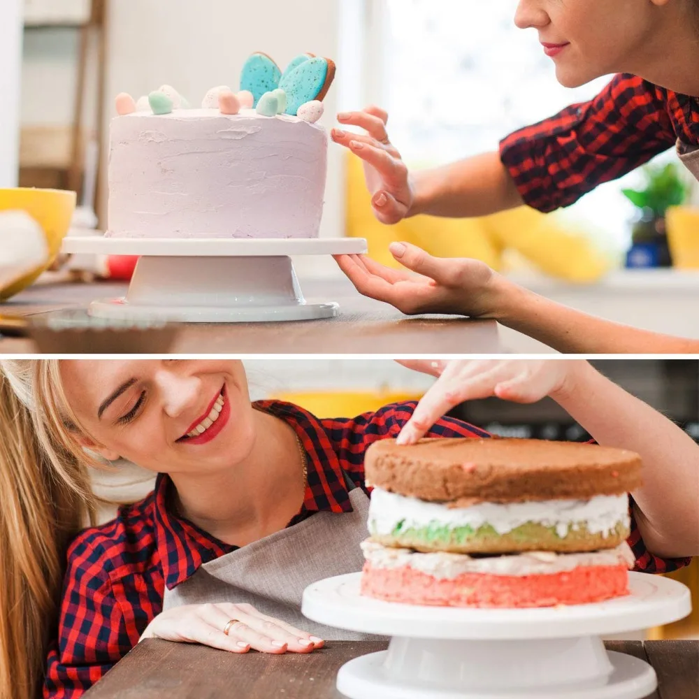 28 см Пластик Вращающийся поворотный стол для торта украшения подставка для свадебного торта для кухни, выпечка тортов инструменты
