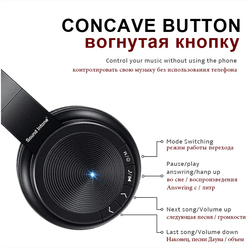Звуковая модуляция P30 Bluetooth наушники с микрофоном Поддержка TF карты Беспроводной