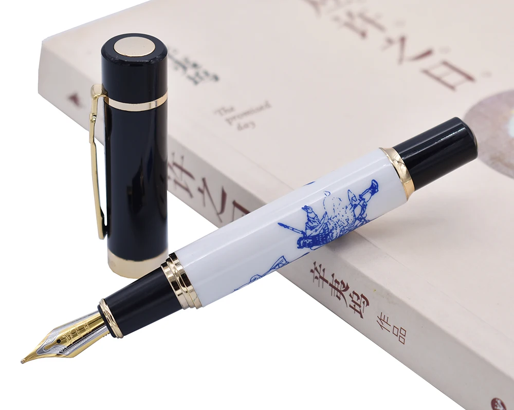 Перьевая ручка Jinhao три царства картина персонажа, средняя подарподарочная ручка большого размера Бизнес Офис Дом Школа поставки