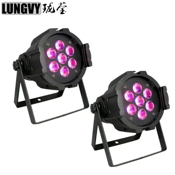 

Free Shipping 2pcs/Lot Mini 7x18w RGBWA UV 6in1 DMX512 LED PAR Stage Light DJ Euipments Disco Light