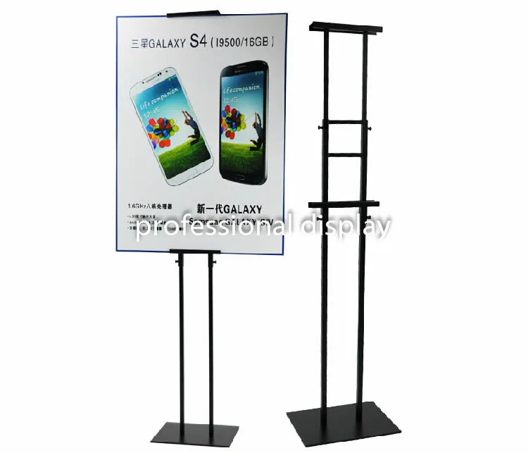 

2pcs Black Adjustable Height Metal Poster Sign Stand Poster Banner Billboard Display Rack Stand Free Shipping