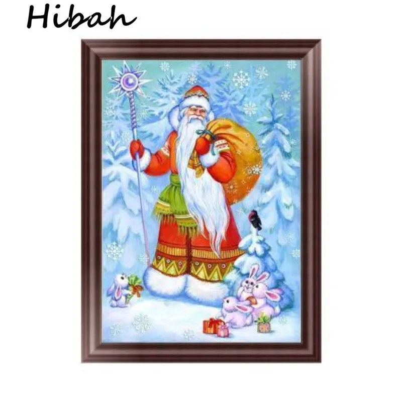 

5D DIY Diamond Painting Christmas Santa Embroidery Round Diamond Cross Rhinestone Mosaic Painting Decoration
