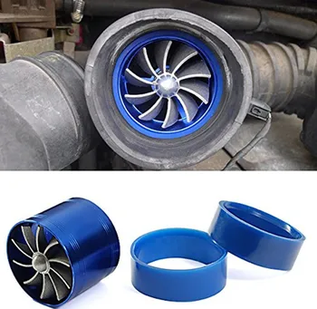 

Stylish Blue Fan Turbo Air Intake Gas Fuel Saver Turbo Supercharger Car Air Intake Turbine Accessories 65MM 74MM