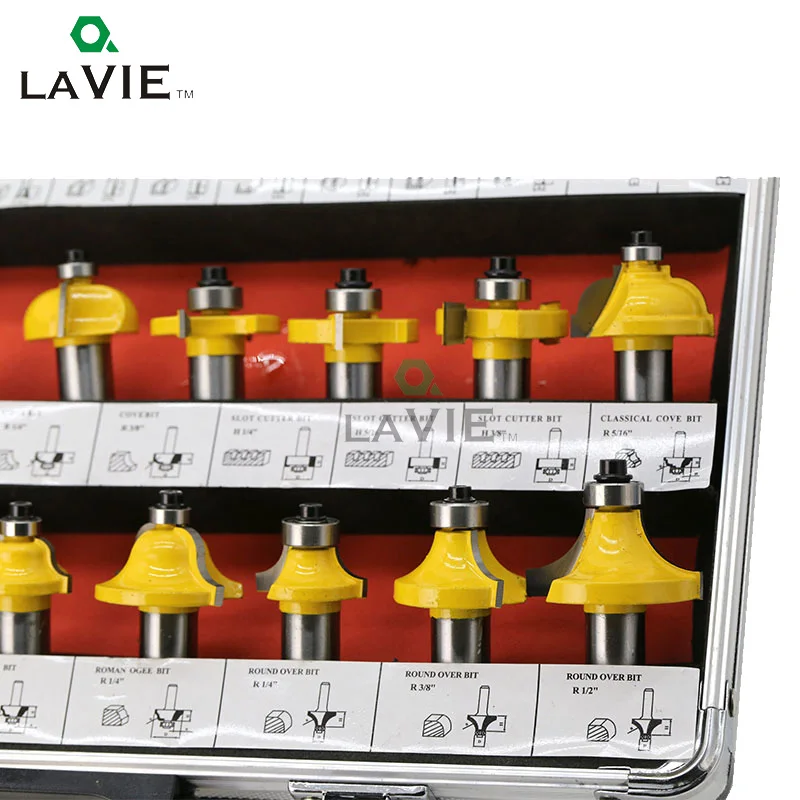 LAVIE 35PCS 12mm 12 Inch Shank Woodworking Router