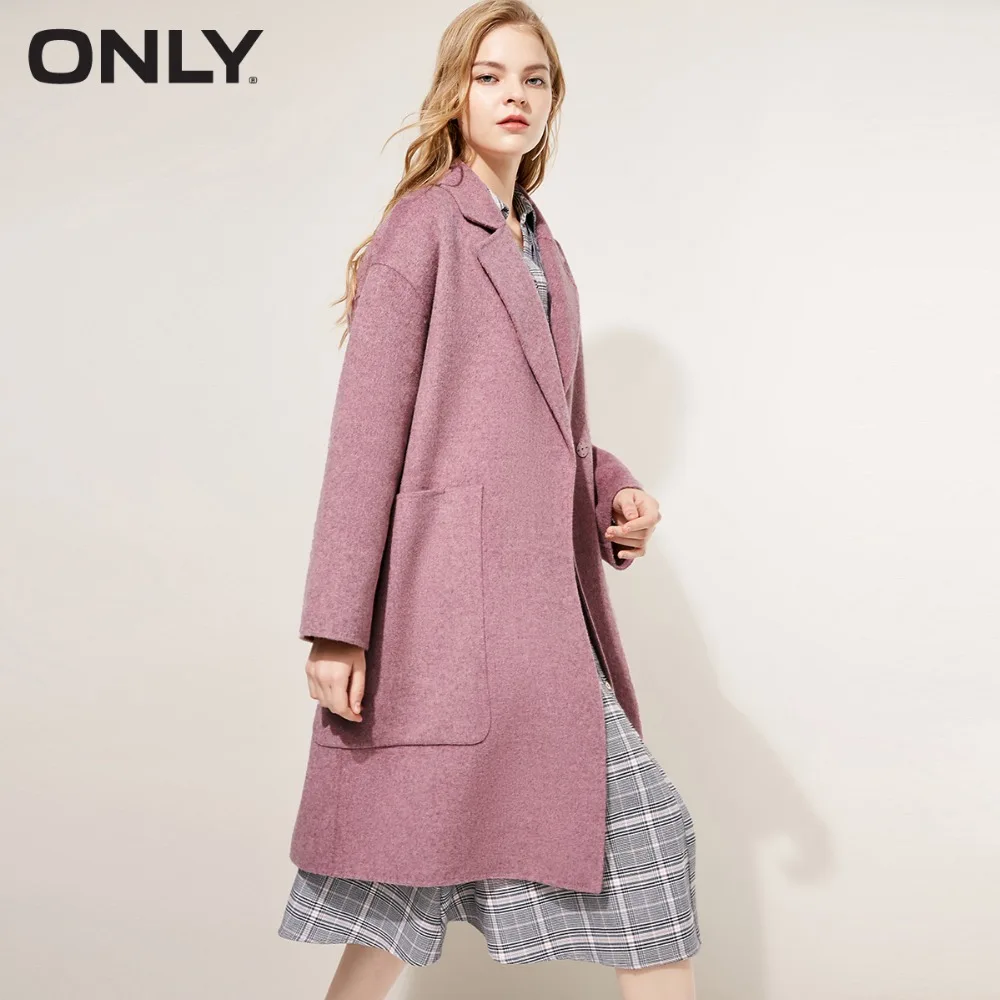 Kopen Alleen Vrouwen Winter Nieuwe Dubbelzijdige Wol Lange Wollen Jas Onzichtbare Knoopsluiting {Raktische Grote Pocket | 11844S506