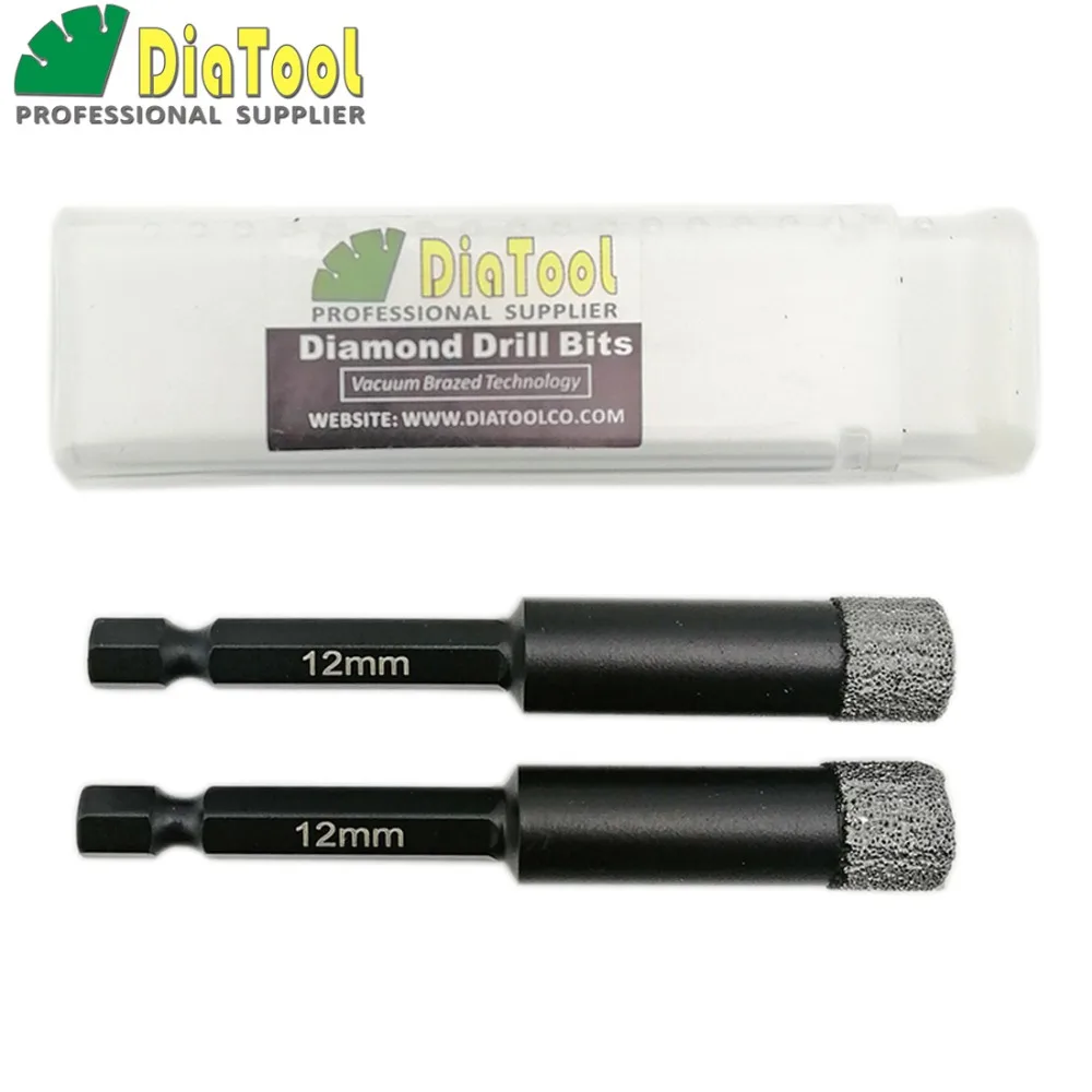 2pcs 12mm professional quality Vacuum brazed diamond core bits with qucik fitting shank, dry drilling bits