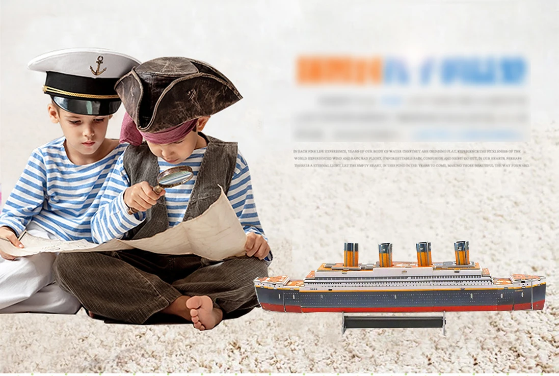 3D головоломка DIY Модель Детские игрушки Военная Униформа Стиль Титаник головоломки модель корабля головоломка 3D Строительство Пазлы