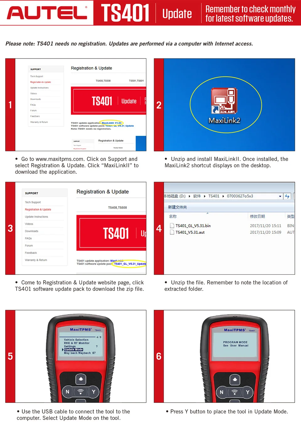 AUTEL MaxiTPMS TS401 TPMS OBD2 автомобильный программируемый шиномонтажный датчик активатор декодер код ридер автомобильный диагностический инструмент