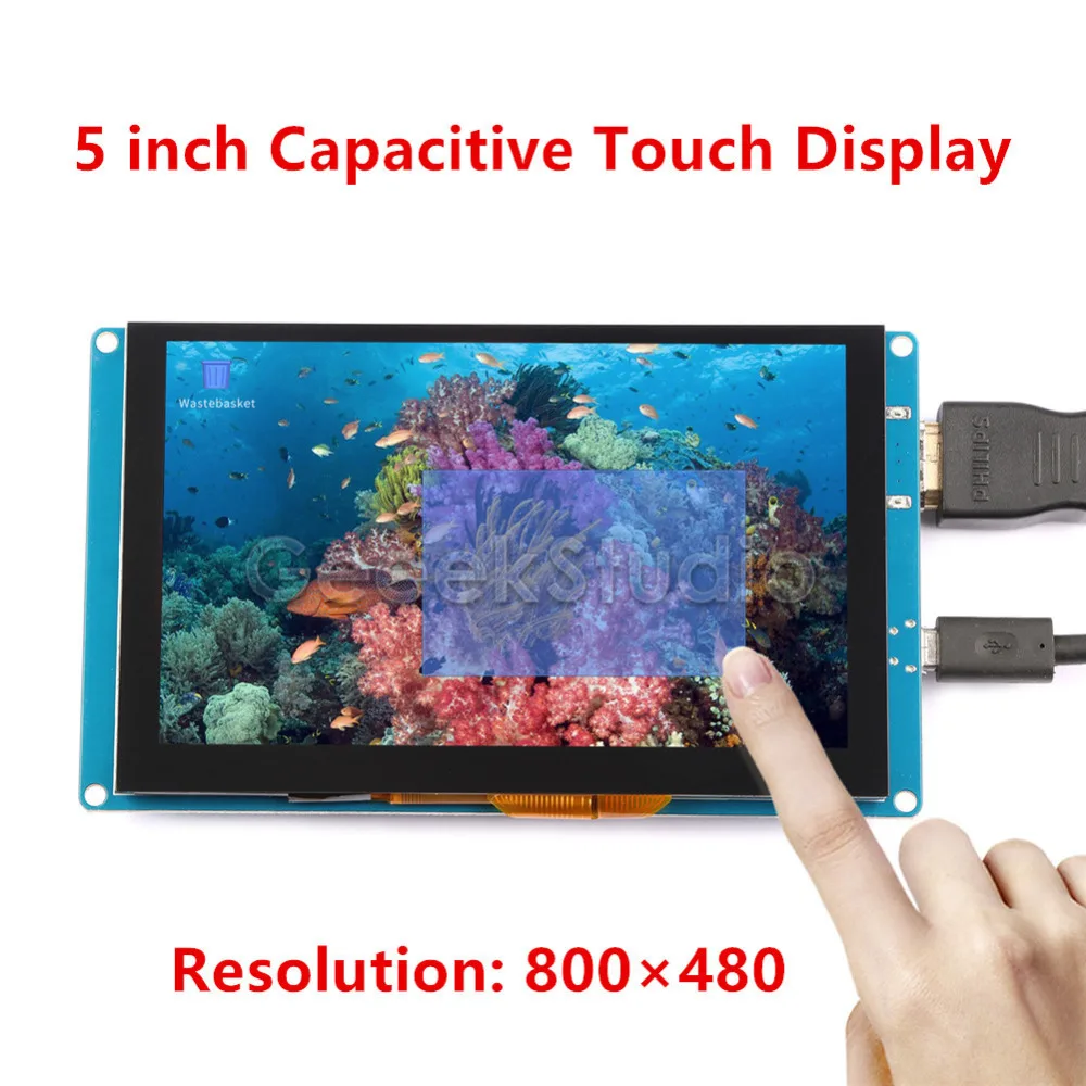 Монитор с сенсорным экраном для Raspberry Pi 4 B 5 дюймов 800*480 ПК BeagleBone черный|touch screen