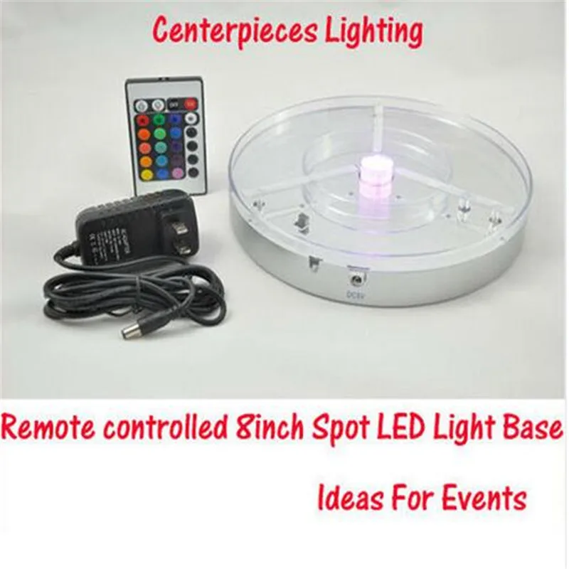 16 Colors Remote Controlled 8inch Spot Centerpiece Led Light Base
