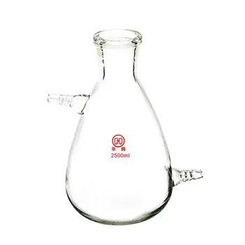 

2500ml Glass Filtering Erlenmeyer Flask With Two Suction Vacuum Adapte 2.5L Filtration Vessel
