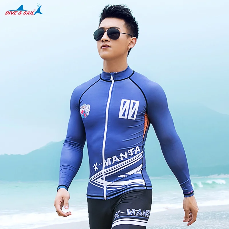 

UV Protection Diving Surfing Suit 2019 Hot Long Sleeve Swimming T Shirt / Leggings Men UPF 50+ Swimwear Rash Guard Man Beach Sun
