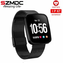 SZMDC Фитнес браслет V6 умный Браслет Шагомер сердечного ритма крови Давление BT4.0 Водонепроницаемый Смарт браслет для мужчин и женщин;