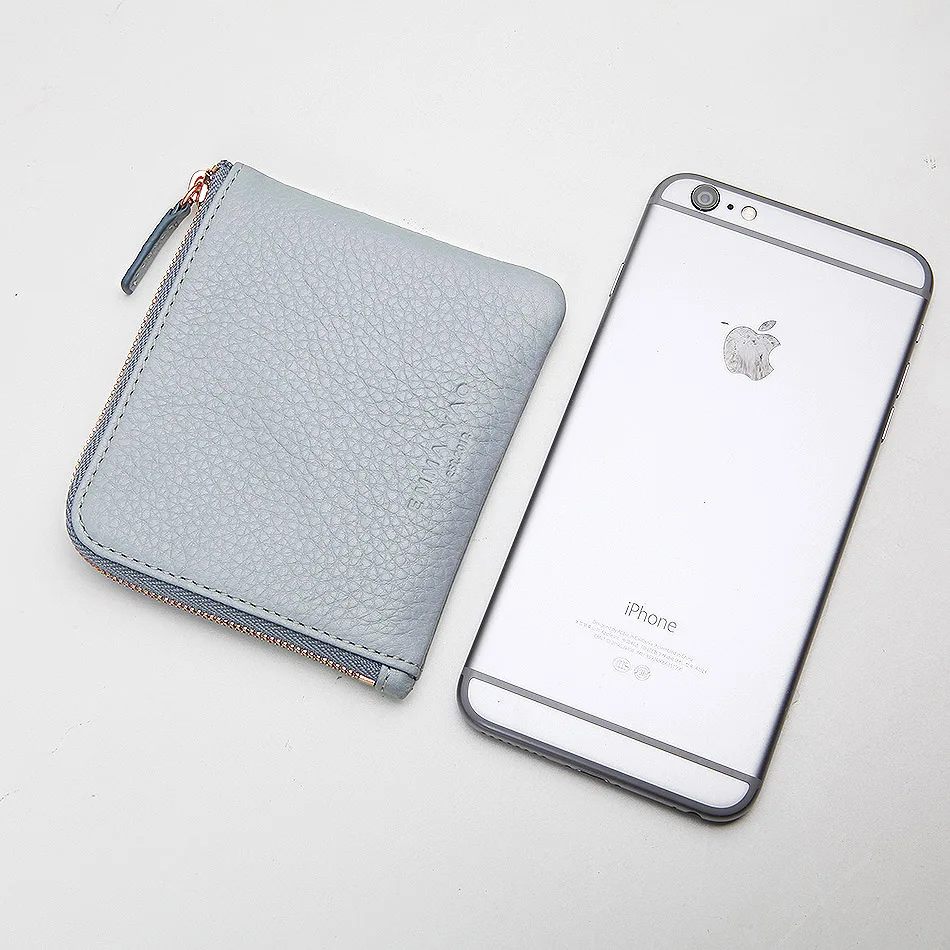 EMMA YAO women wallets genuine leather zipper wallet brand coin purse