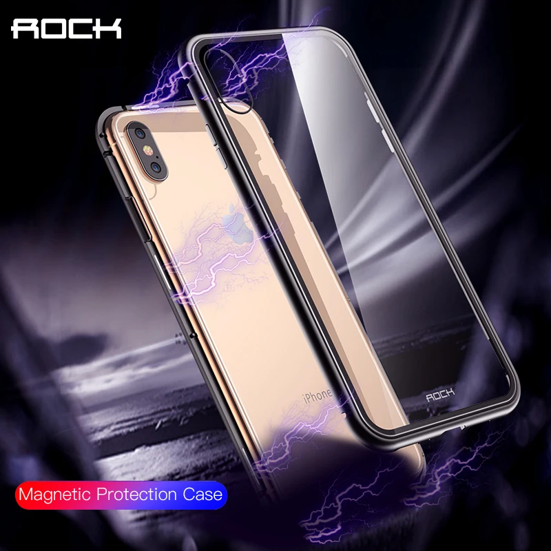 Rock для iphone xs max ультра Магнитный адсорбционный чехол телефона iPhone XS Max XR 10 Coque