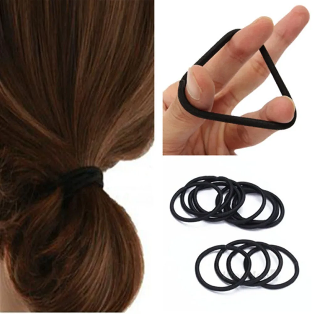 

50Pcs/Set Black Elastic Hairbands for Girls Fashion Women Scrunchie Gum for Hair Accessories Elastic Hair Bands 2mm/4mm