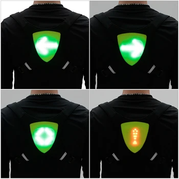 

Lixada Cycling Vest Backpack with LED Remote Control Safety Bag Gear USB Rechargeable Reflective Cycling Gilet LED Signal Vest