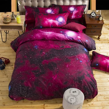

Universe Starry Sky Home Textile Printed Bedding Set Bed Cover Bed Sheet Duvet Cover Pillowcase Bed Linen Bedclothes Queen