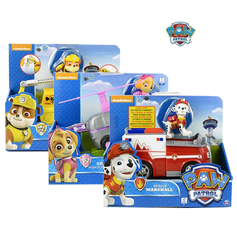  Genuine Paw PATROL CHASE marshall rocky zuma skye everest tracker vehicle car KIDS Toy Figure Doll 