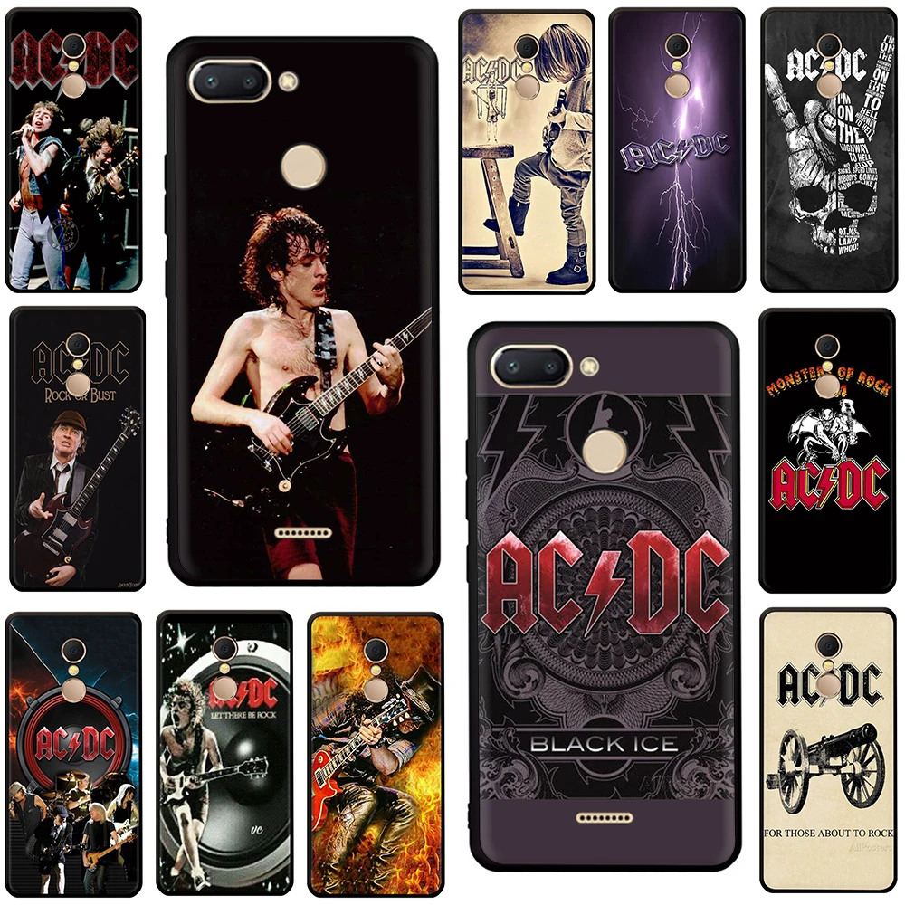 

ac dc acdc TPU Soft Silicone Case Cover For Redmi 4A X 5 6 A Note 5 6 7 Pro
