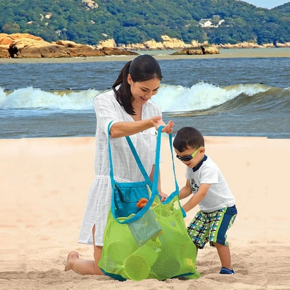 

Extra Large Capacity Sand Free Mesh Bag Children's Beach Toy Storage Bag Swimming Bag Perfect for Holding Children Toys