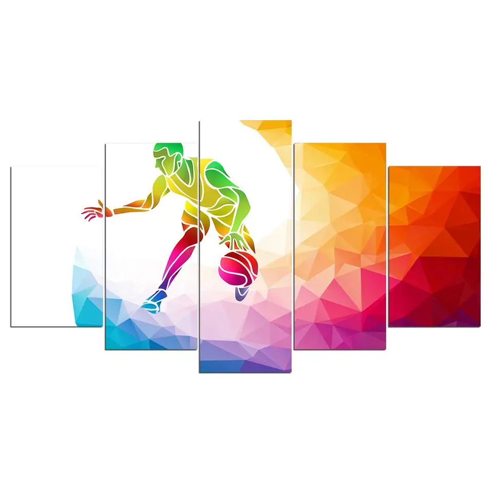 Abstract Wall Art Print Basketball Player Wall Picture Canvas Panel Art