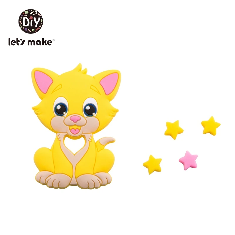 Let's Make 5pc Baby Teethers Food Grade Silicone Cat Animal Bpa Free Baby Teething Toy 7-9months Infant Nursing Silicone Teether Let's Make 5pc Baby Teethers Food Grade Silicone Cat Animal Bpa Free Baby Teething Toy 7-9months Infant Nursing Silicone Teether