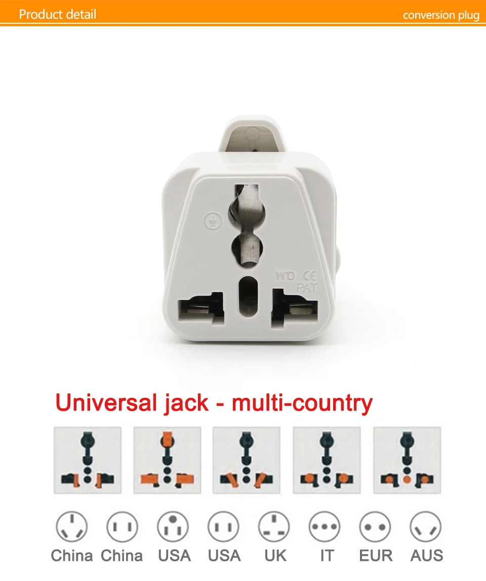 1 PC Hot Sale Universal UKUSEUAU to South Africa 3 pin Travel Power Adapter Plug 15A 250V Electronic Device Charging (7)