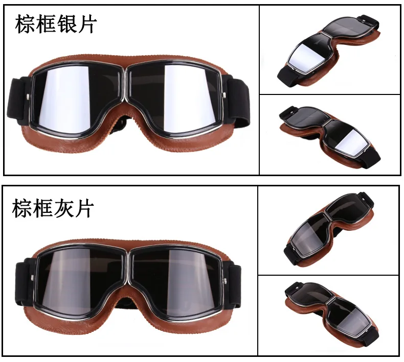 VOSS Последние Ретро Универсальные складные кожаные очки, винтажные мотоциклетные очки, солнцезащитные очки пилота