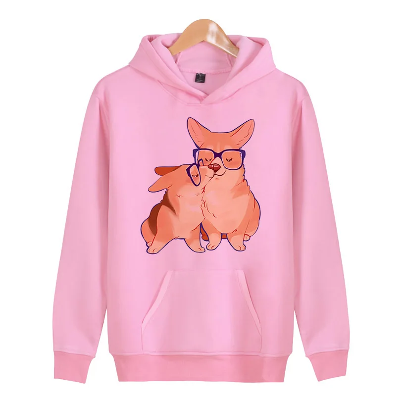 

Corgi Smooch 2018 Spring Autumn Hoody women Hoodies Sweatshirts kpop Fit Hoodie women female femme Tracksuits W4779