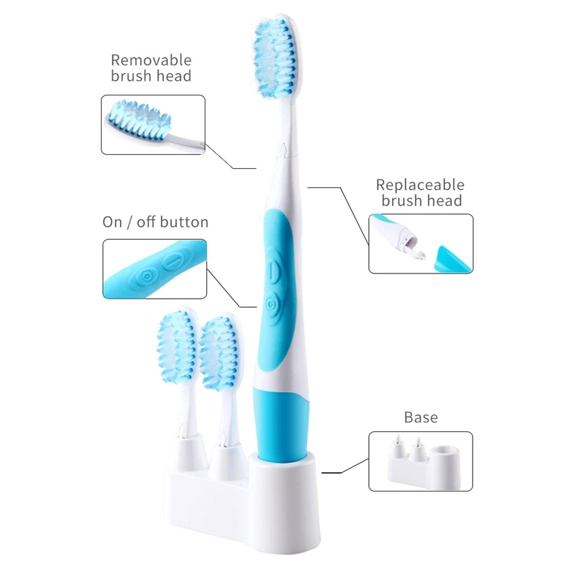 Звуковая электрическая зубная щетка сильный очищающий, отбеливающий зубная щетка Usb зарядка щетки Dupont 3 Регулируемый режим чистки