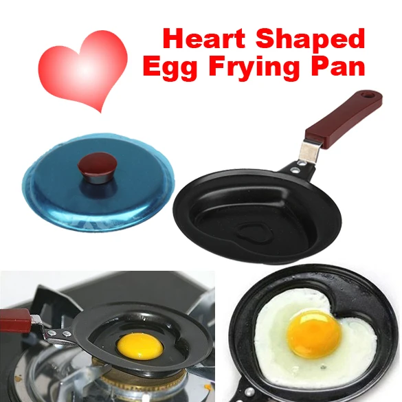 1pcs Mini Heart Shaped Cast Iron Non sticky Egg Frying Pan Stainless
