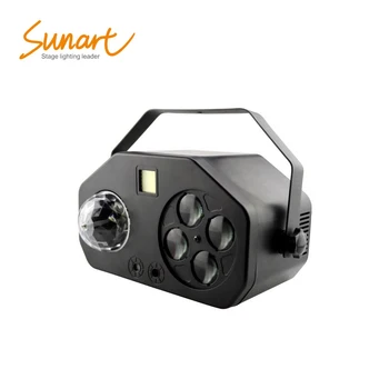 

Free Shipping 6*1w LED Stage Effect 4 in 1 Projector Laser Beam Spot Strobe Light DMX Remote Control for DJ Disco